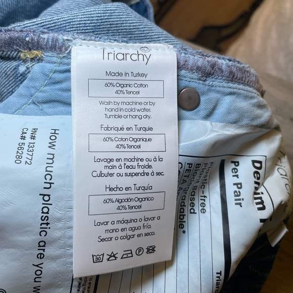 Triarchy Woman’s Denim Shorts Size 22 Waist Distressed Cut Offs NEW Hot Pants - Picture 9 of 9